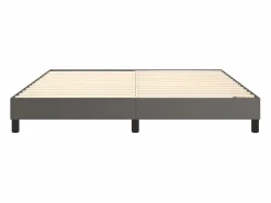 Clicnbuy Estructura de cama box spring cuero sintético gris 160x200 cm