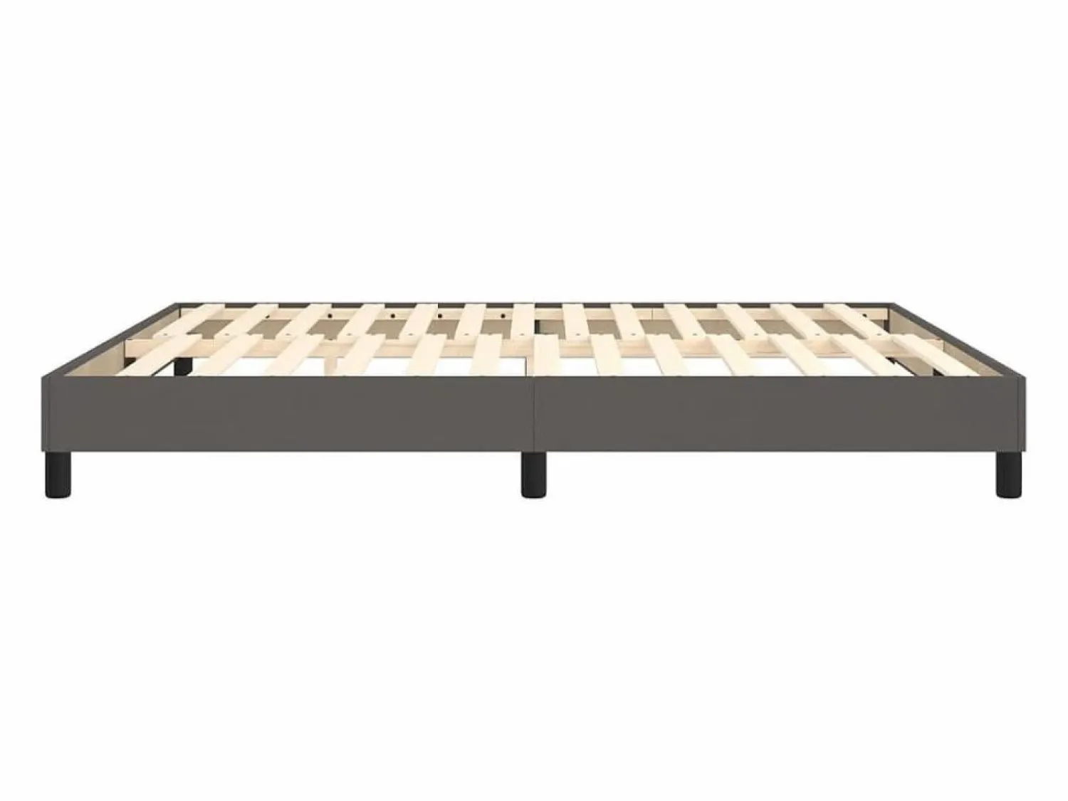 Clicnbuy Estructura de cama box spring cuero sintético gris 160x200 cm