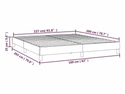 Clicnbuy Estructura de cama box spring cuero sintético gris 160x200 cm