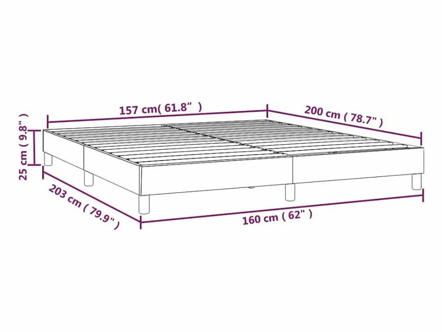 Clicnbuy Estructura de cama box spring cuero sintético gris 160x200 cm
