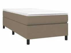 Clearance Clicnbuy Estructura de cama box spring tela gris taupe 90x190 cm