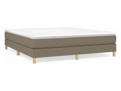 Clearance Estructura de cama box spring tela gris taupe 180x200 cm Somier - 180X200Cm