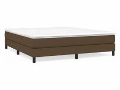 Hot Estructura de cama box spring tela marrón 160x200 cm Somier - 160X200Cm