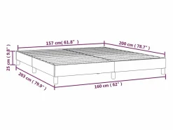 Hot Estructura de cama box spring tela marrón 160x200 cm Somier - 160X200Cm