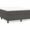 Clicnbuy Estructura de cama box spring terciopelo gris oscuro 140x190cm
