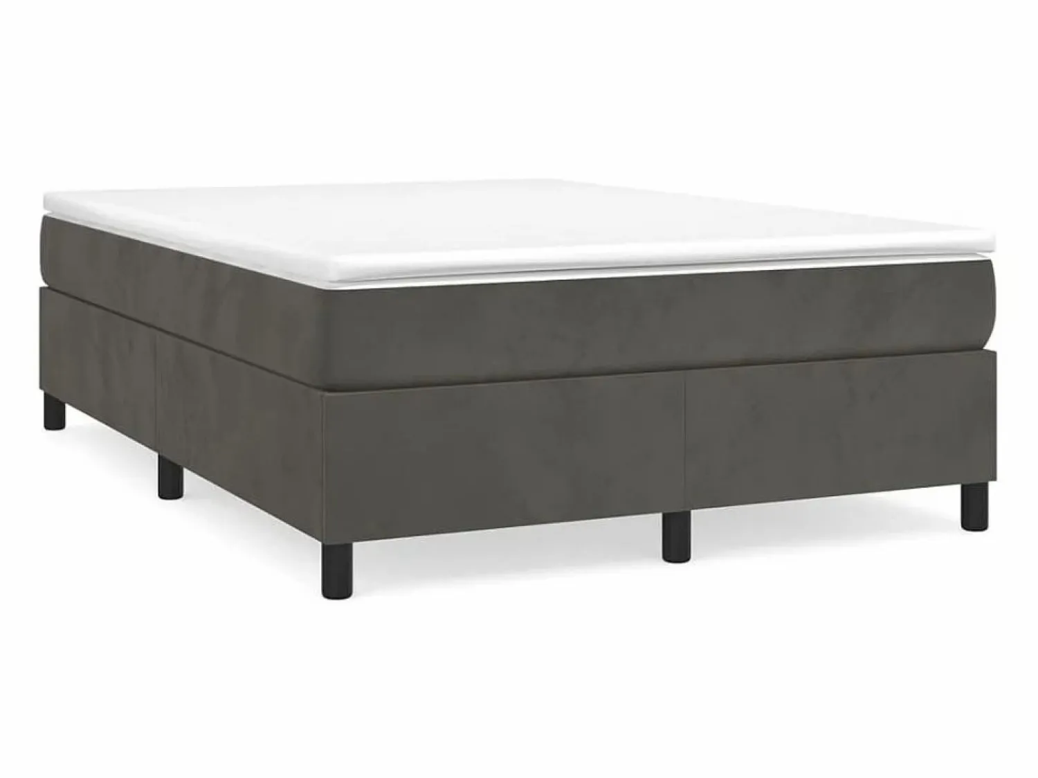 Clicnbuy Estructura de cama box spring terciopelo gris oscuro 140x190cm