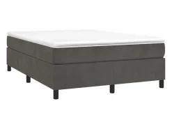 Clicnbuy Estructura de cama box spring terciopelo gris oscuro 140x190cm