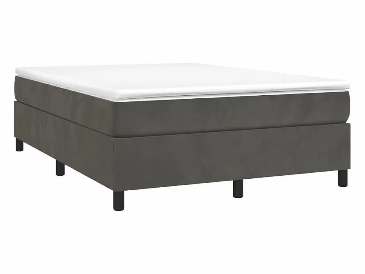 Clicnbuy Estructura de cama box spring terciopelo gris oscuro 140x190cm