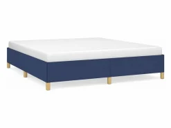 Clicnbuy Estructura de cama box spring tela azul 160x200 cm
