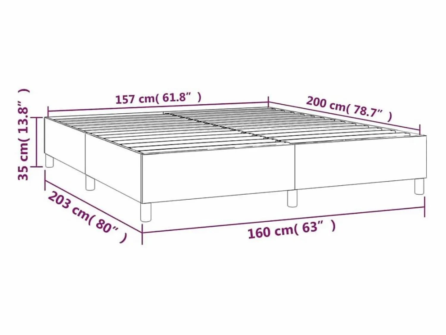 Clicnbuy Estructura de cama box spring tela azul 160x200 cm