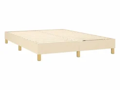 Hot Estructura de cama box spring tela color crema 140x190 cm Somier - 140X190Cm