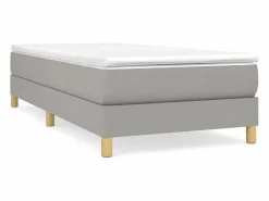 Clicnbuy Estructura de cama box spring tela gris claro 90x190 cm
