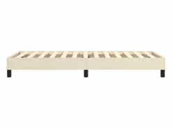 New Clicnbuy Estructura de cama box spring cuero sintético 90x190 cm Crema
