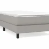 Clicnbuy Estructura de cama box spring tela gris claro 90x190 cm
