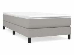 Clicnbuy Estructura de cama box spring tela gris claro 90x190 cm
