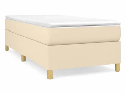 Best Estructura de cama box spring tela color crema 90x190 cm Somier Tapizado|Somier - 90X190Cm