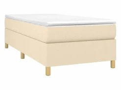Best Estructura de cama box spring tela color crema 90x190 cm Somier Tapizado|Somier - 90X190Cm
