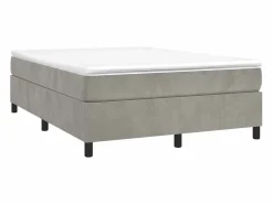 Best Clicnbuy Estructura de cama box spring terciopelo gris claro 140x190 cm