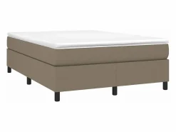 Clicnbuy Estructura de cama box spring tela gris taupe 140x190 cm