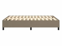 Clicnbuy Estructura de cama box spring tela gris taupe 140x190 cm