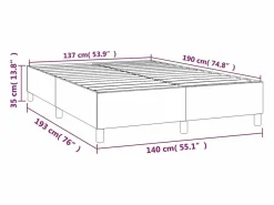Clicnbuy Estructura de cama box spring tela gris taupe 140x190 cm