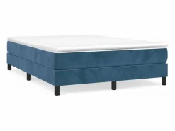 Estructura de cama box spring terciopelo azul oscuro 140x190 cm Somier - 140X190Cm