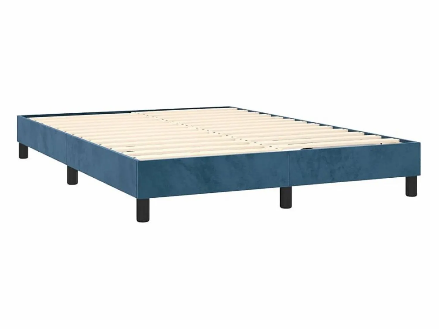 Estructura de cama box spring terciopelo azul oscuro 140x190 cm Somier - 140X190Cm