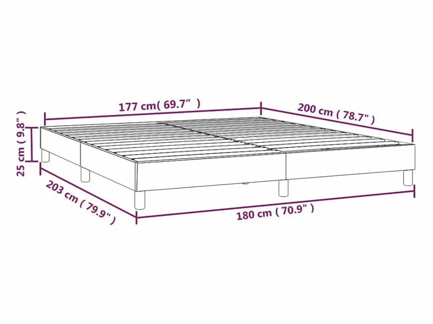 Clicnbuy Estructura de cama box spring tela gris taupe 180x200 cm