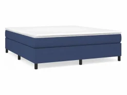 Online Clicnbuy Estructura de cama box spring tela azul 160x200 cm