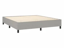 Clicnbuy Estructura de cama box spring tela gris claro 180x200 cm