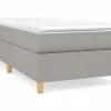Clicnbuy Estructura de cama box spring tela gris claro 90x200 cm