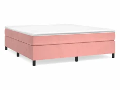 Discount Clicnbuy Estructura de cama box spring terciopelo rosa 200x200 cm