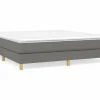 Clearance Estructura de cama box spring tela gris oscuro 180x200 cm Somier - 180X200Cm