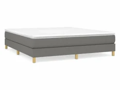 Clearance Estructura de cama box spring tela gris oscuro 180x200 cm Somier - 180X200Cm