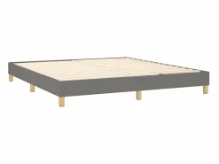 Clearance Estructura de cama box spring tela gris oscuro 180x200 cm Somier - 180X200Cm