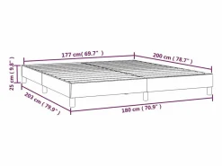 Clearance Estructura de cama box spring tela gris oscuro 180x200 cm Somier - 180X200Cm