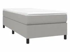 Estructura de cama box spring tela gris claro 90x190 cm Somier - 90X190Cm