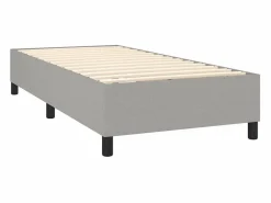 Estructura de cama box spring tela gris claro 90x190 cm Somier - 90X190Cm