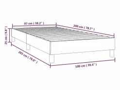 Online Clicnbuy Estructura de cama box spring tela color crema 100x200 cm