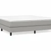 Estructura de cama box spring tela gris claro 160x200 cm Somier - 160X200Cm