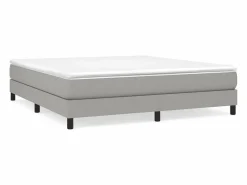 Estructura de cama box spring tela gris claro 160x200 cm Somier - 160X200Cm