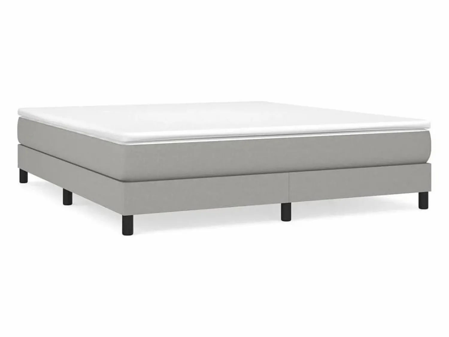 Estructura de cama box spring tela gris claro 160x200 cm Somier - 160X200Cm