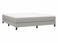 Estructura de cama box spring tela gris claro 160x200 cm Somier - 160X200Cm