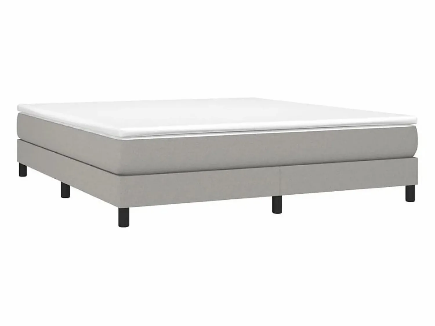 Estructura de cama box spring tela gris claro 160x200 cm Somier - 160X200Cm
