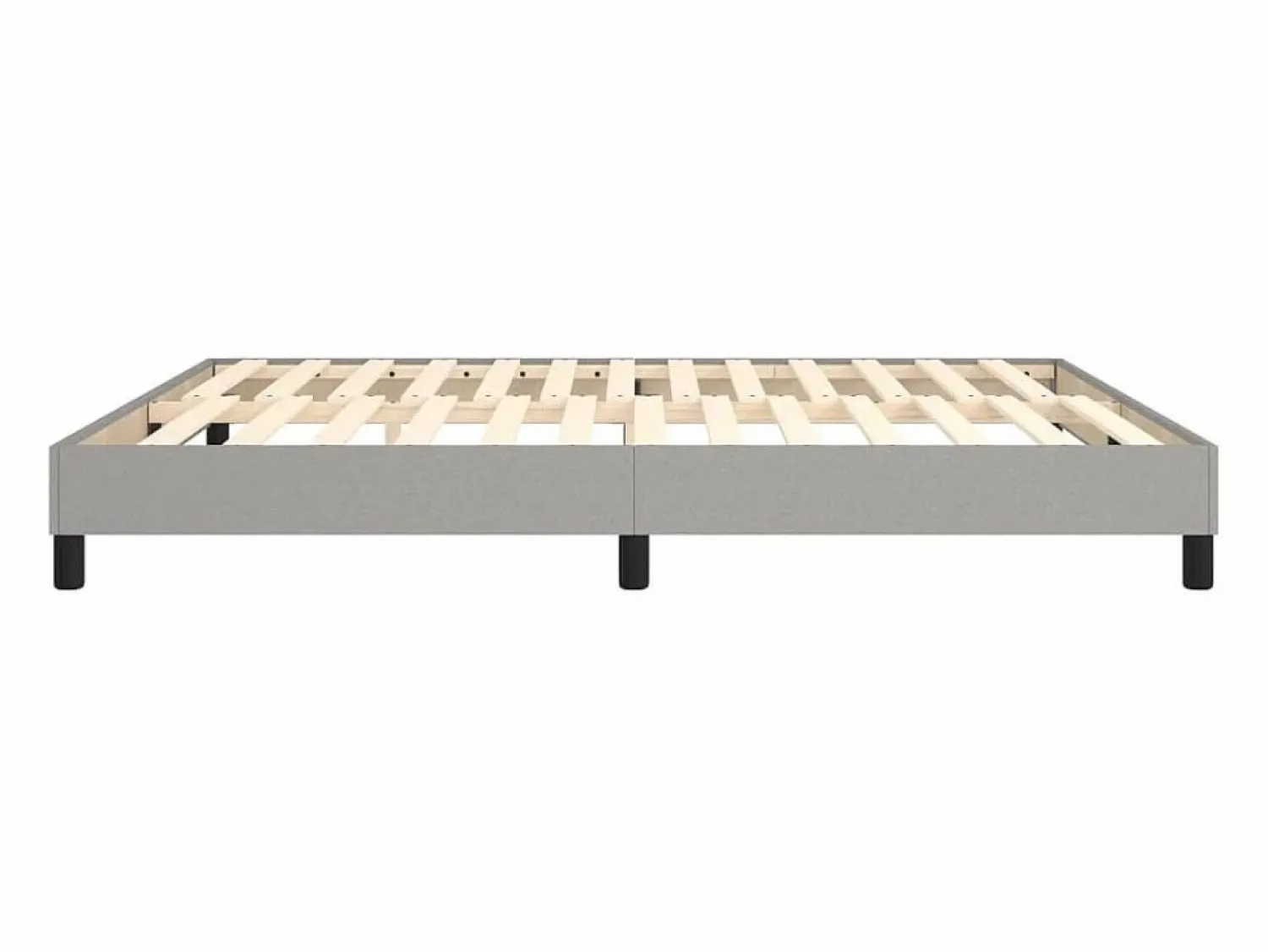 Estructura de cama box spring tela gris claro 160x200 cm Somier - 160X200Cm