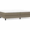 Estructura de cama box spring tela gris taupe 200x200 cm Somier Tapizado