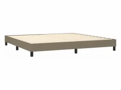 Estructura de cama box spring tela gris taupe 200x200 cm Somier Tapizado