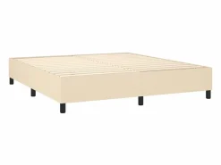 Outlet Estructura de cama box spring tela color crema 160x200 cm Somier - 160X200Cm