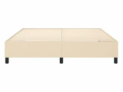 Outlet Estructura de cama box spring tela color crema 160x200 cm Somier - 160X200Cm