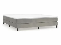 Clicnbuy Estructura de cama box spring terciopelo gris claro 180x200 cm